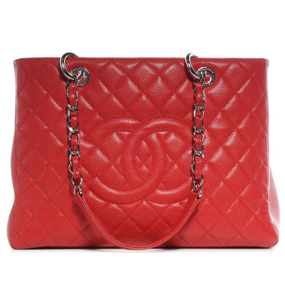 Chanel Caviar Grand Shopping Tote GST Red 1 of 8