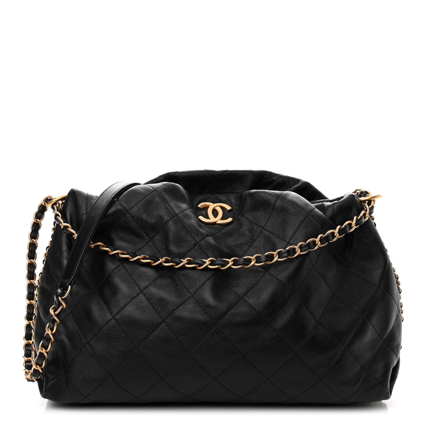 Chanel Calfskin Quilted Coco Shelter Bowling Bag Black 1 of 10