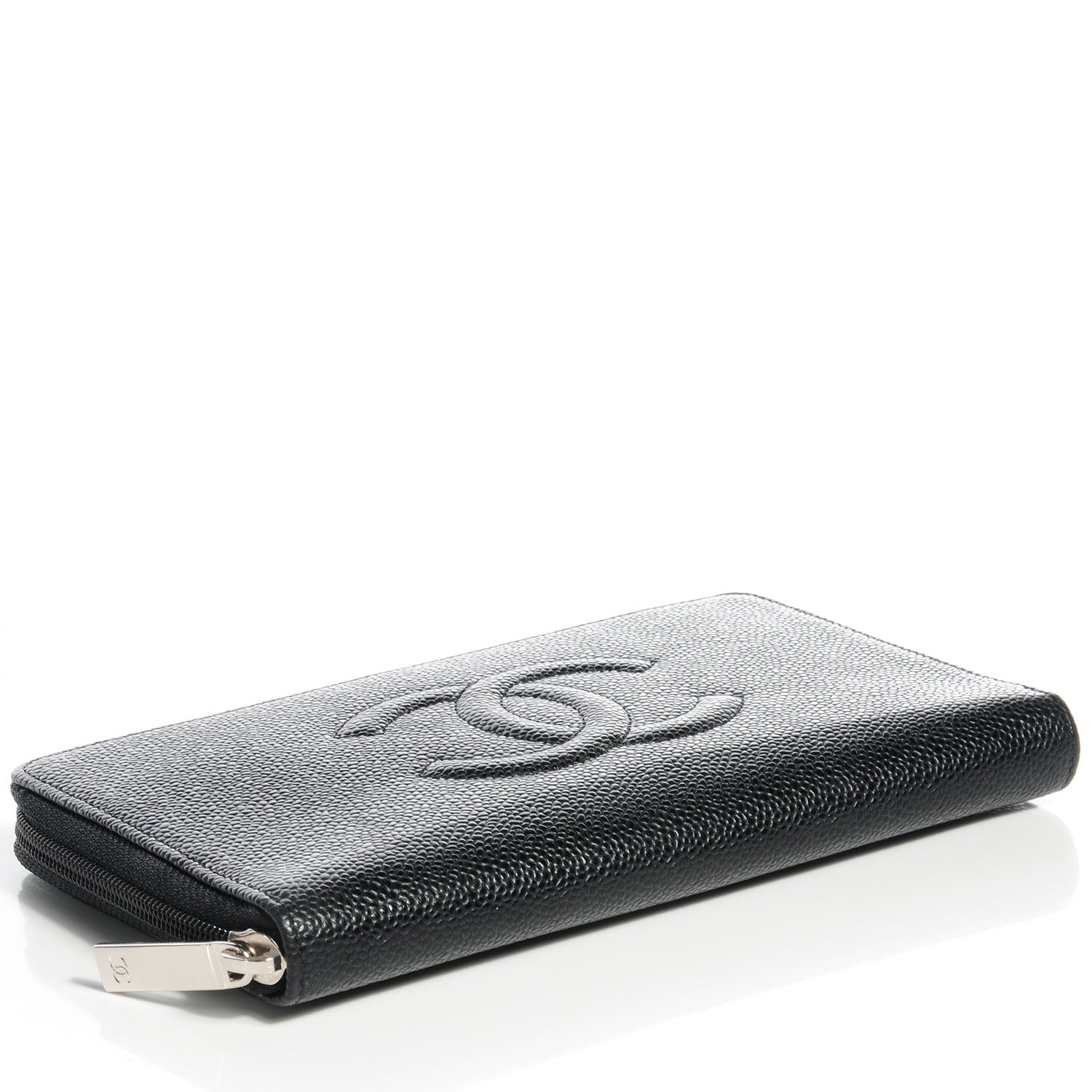 Chanel Caviar CC Large Zip Around Wallet Black 4 of 9