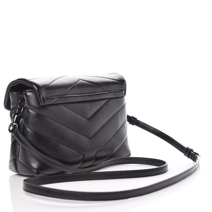Saint Laurent Calfskin Y Quilted Monogram Toy Loulou Crossbody Bag Black 3 of 10