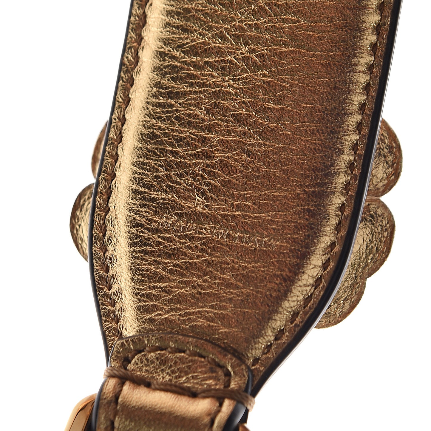 Vitello Catalan Mirror Flowerland Studded Strap You Gold