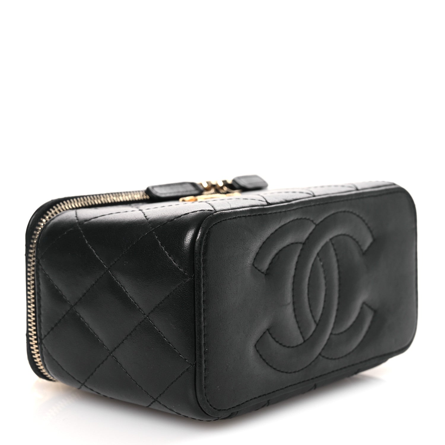 Chanel Lambskin Quilted Small Pillow Crush Vanity Case With Chain Black 4 of 12