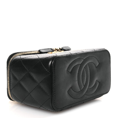 Chanel Lambskin Quilted Small Pillow Crush Vanity Case With Chain Black 4 of 12