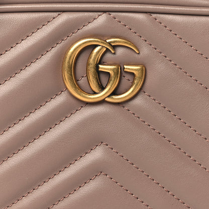 Gucci Calfskin Matelasse Mini GG Marmont Chain Shoulder Bag Porcelain Rose 8 of 11