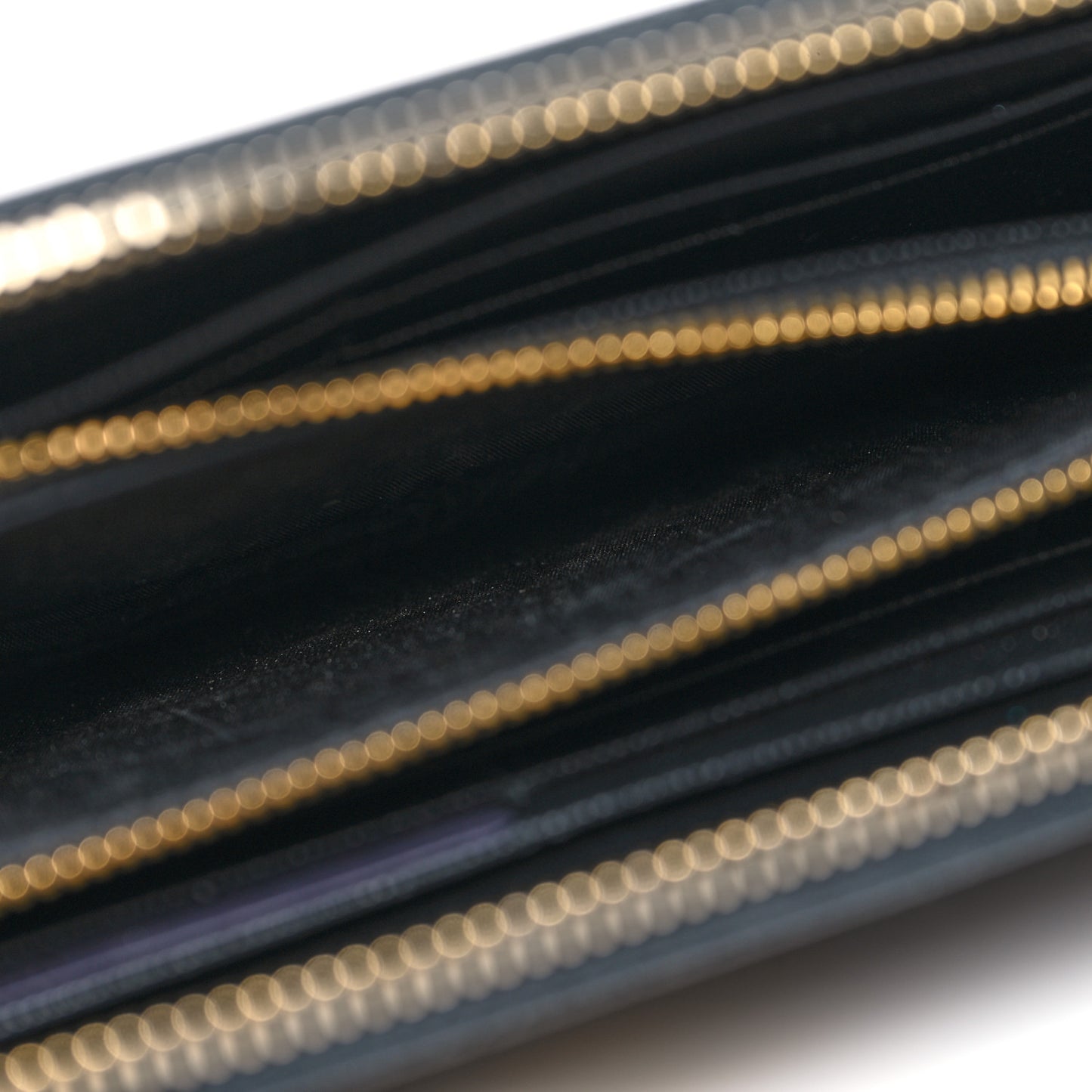 Saffiano Metal Zip Around Wallet Black