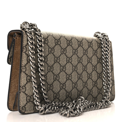 Gucci GG Supreme Monogram Suede Crystal Small Dionysus Shoulder Bag Beige Ebony Taupe 2 of 11