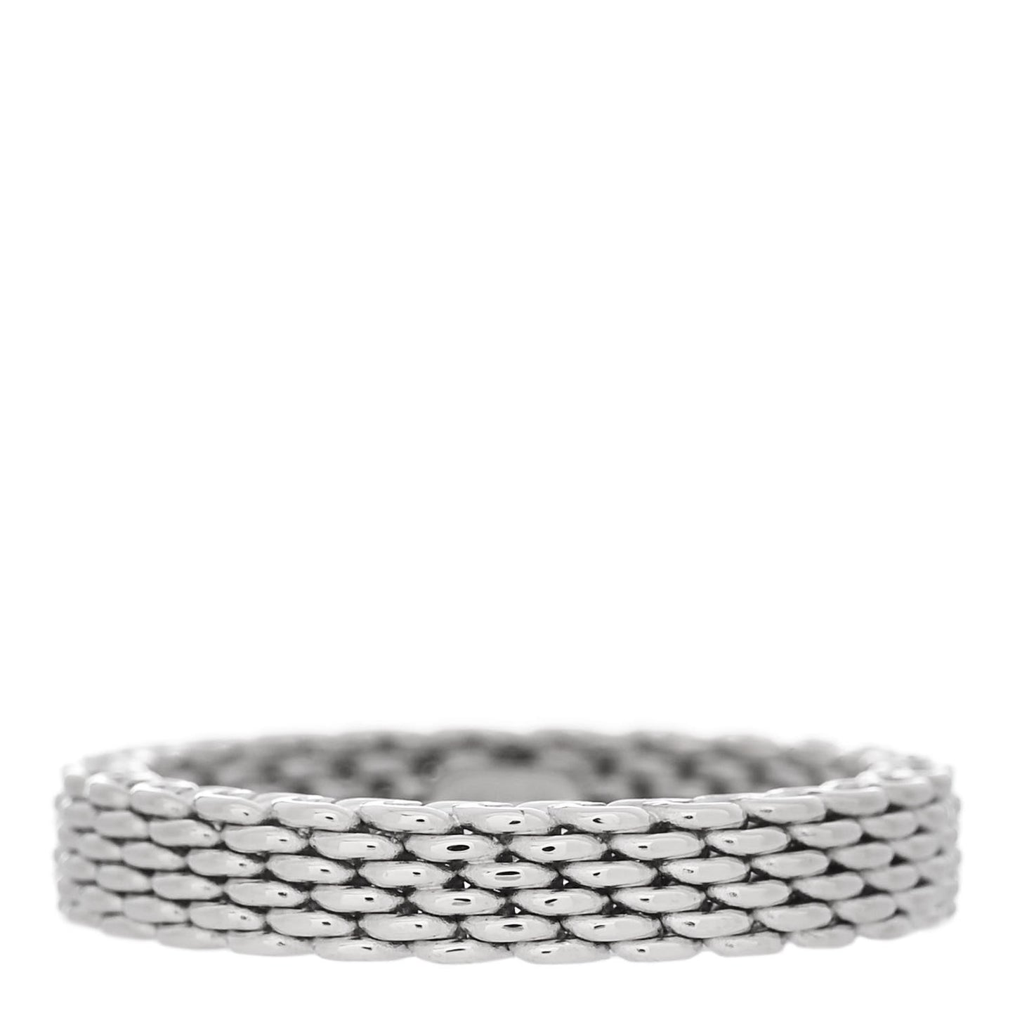 18K White Gold Narrow Mesh Somerset Ring 53 6.25