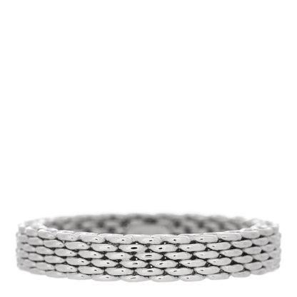 Tiffany 18K White Gold Narrow Mesh Somerset Ring 53 6.25 1 of 5