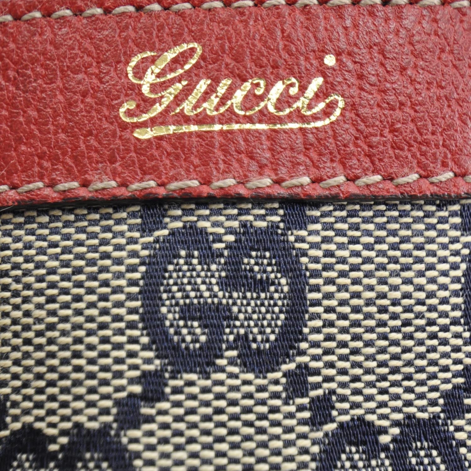 Gucci Monogram Abbey Bag Navy and Red 9 of 9