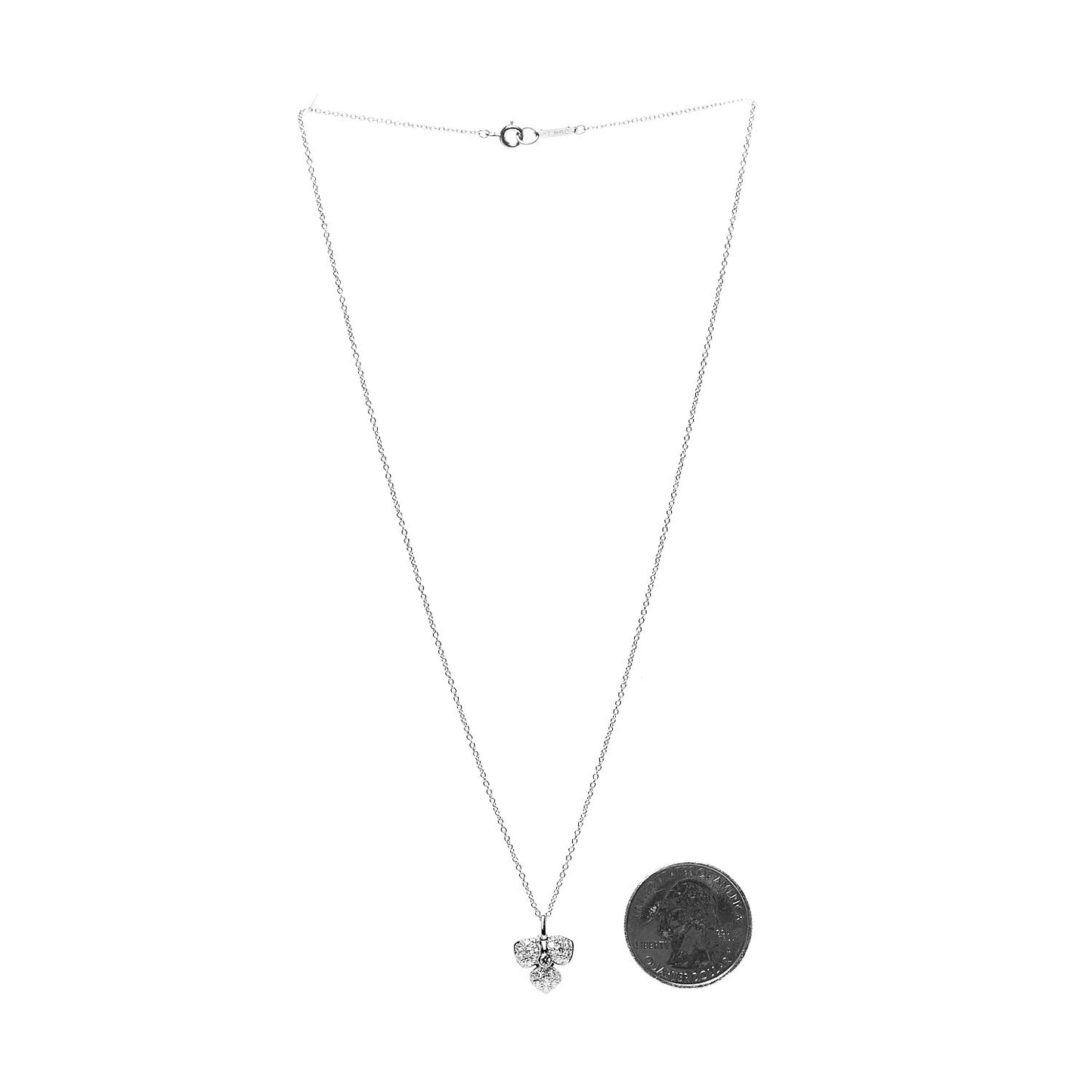 Platinum Diamond Petal Flower Necklace