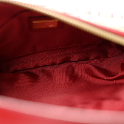 Fendi Zucchino Cuoio Small Chef Pocket Shoulder Bag Mogano Panna Rosso 5 of 11