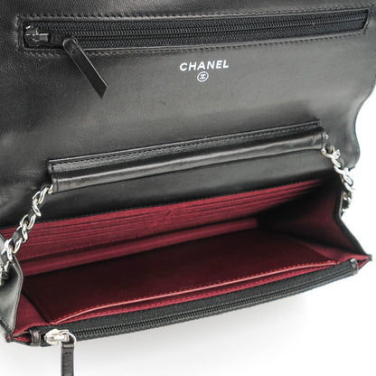 Chanel Lambskin Quilted Wallet On Chain WOC Black 5 of 8