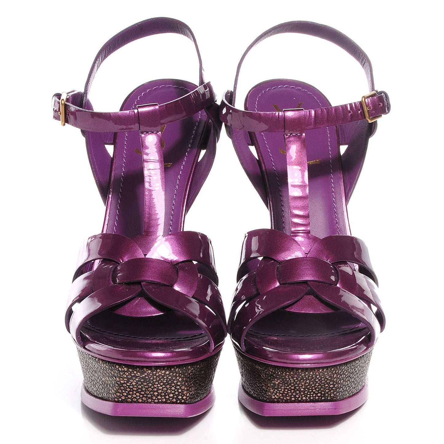 Patent Stingray Tribute 105 Platform Sandals 39.5 Purple