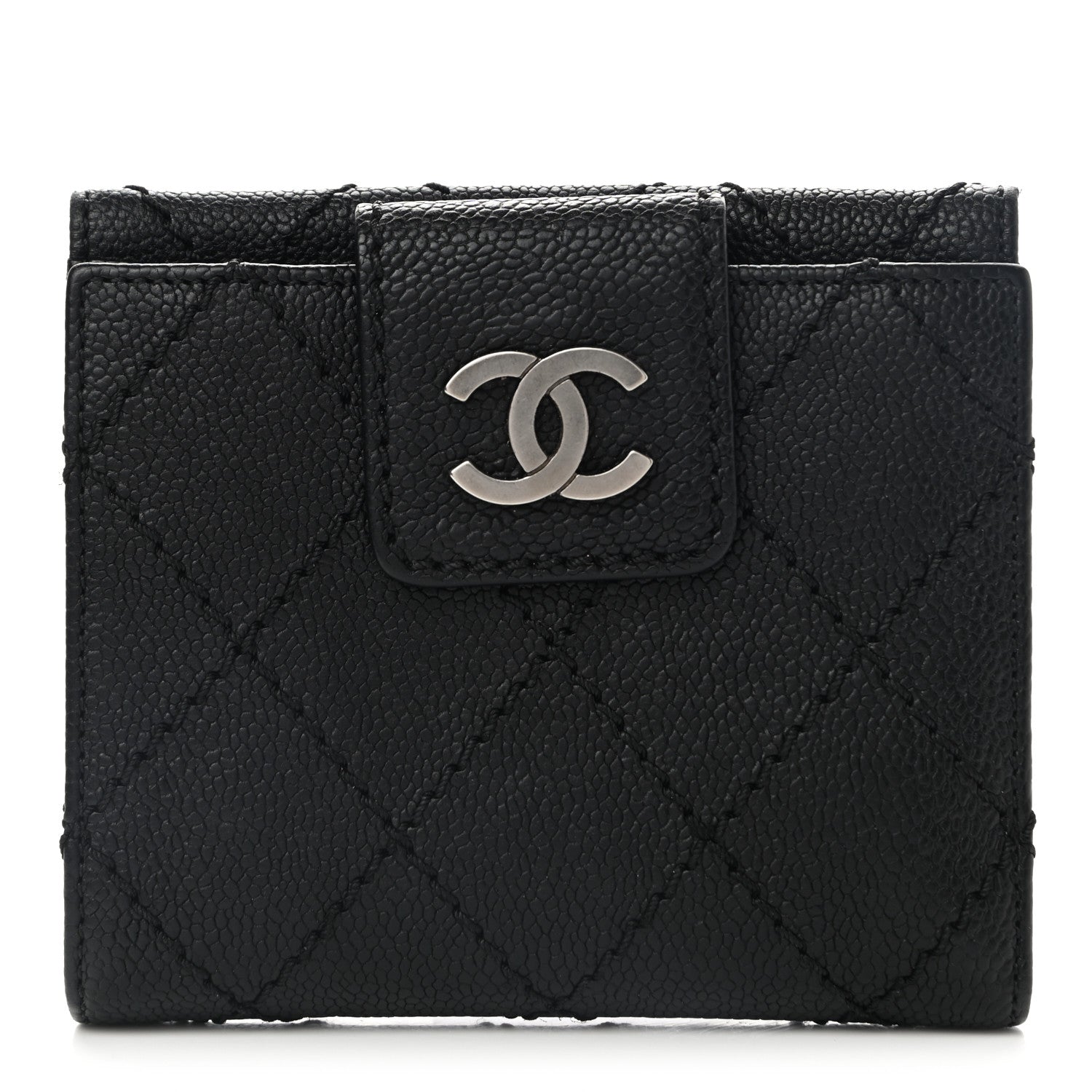 Chanel Caviar Outdoor Ligne French Wallet Black 1 of 10