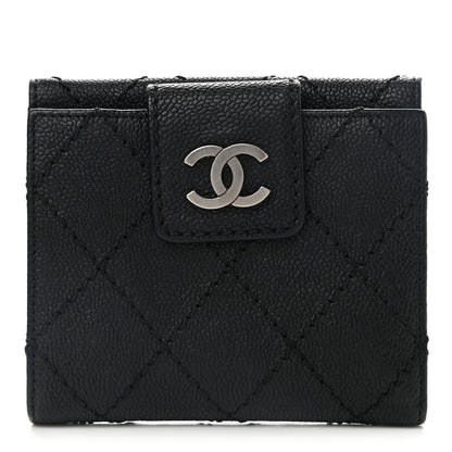 Chanel Caviar Outdoor Ligne French Wallet Black 1 of 10