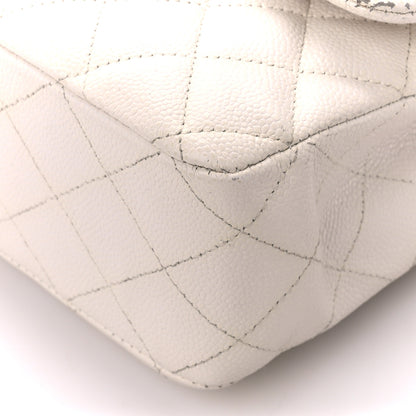 Chanel Caviar Quilted Medium Double Flap White 11 of 12