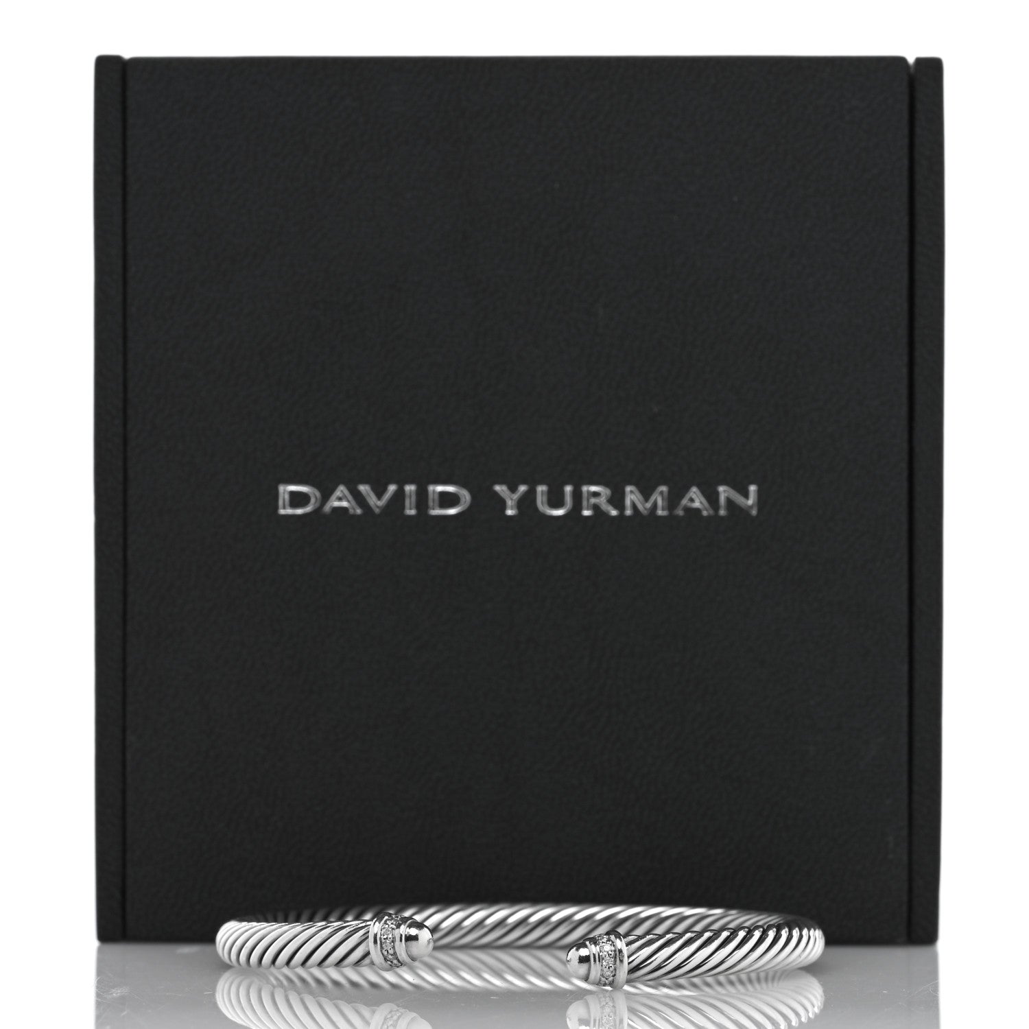 David Yurman Sterling Silver Diamond 5mm Cable Classics Dome Bracelet 4 of 4