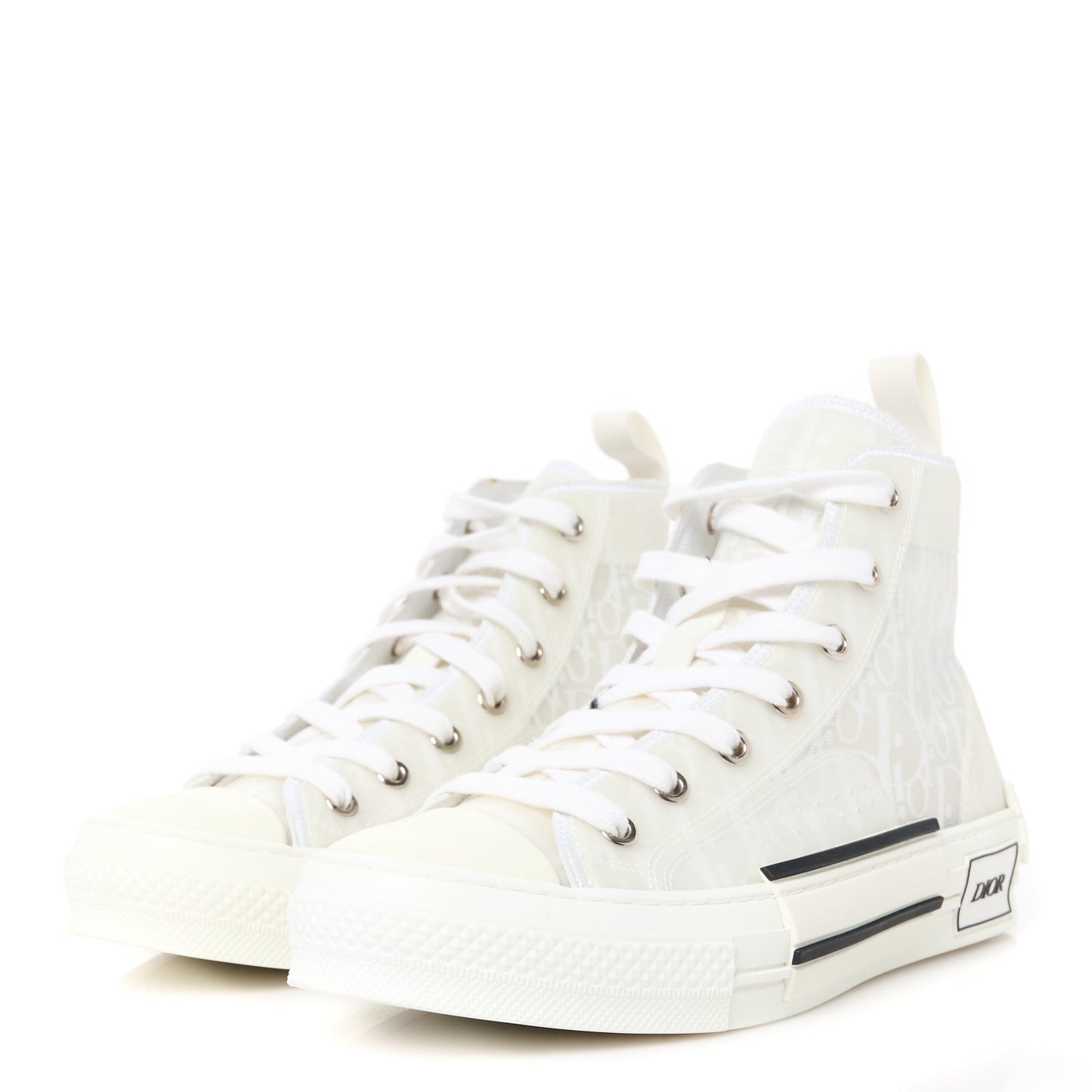Technical Canvas Oblique B23 High Top Sneakers 37.5 White