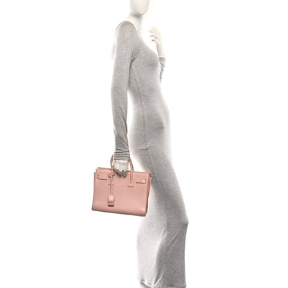 Saint Laurent Grained Calfskin Baby Sac De Jour Antique Rose 2 of 11