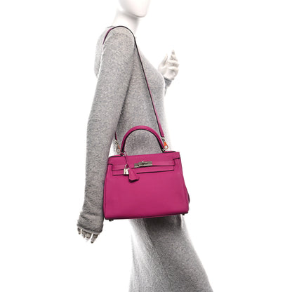 Hermes Togo Kelly Retourne 28 Rose Pourpre 2 of 11