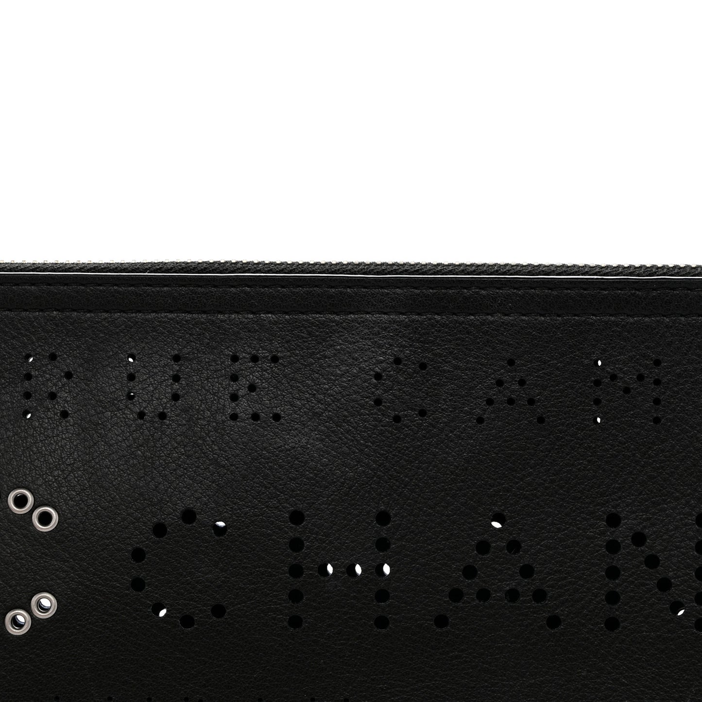 Calfskin Eyelets Clutch Black