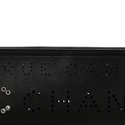 Chanel Calfskin Eyelets Clutch Black 8 of 9