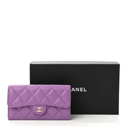 Chanel Caviar Quilted Medium Gusset Flap Wallet Purple 9 of 9