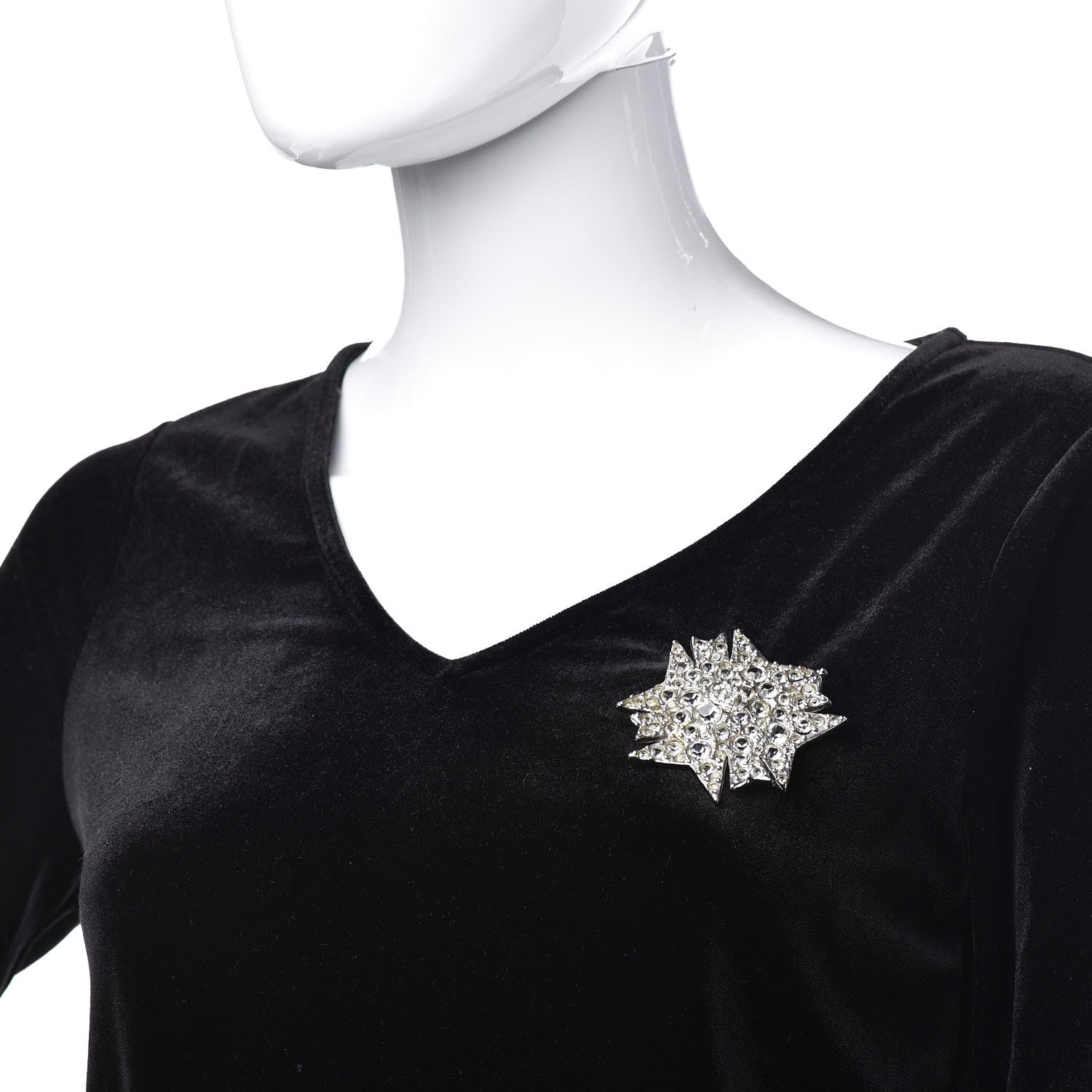 Chanel Crystal Pearl Enamel CC Brooch Black 2 of 5