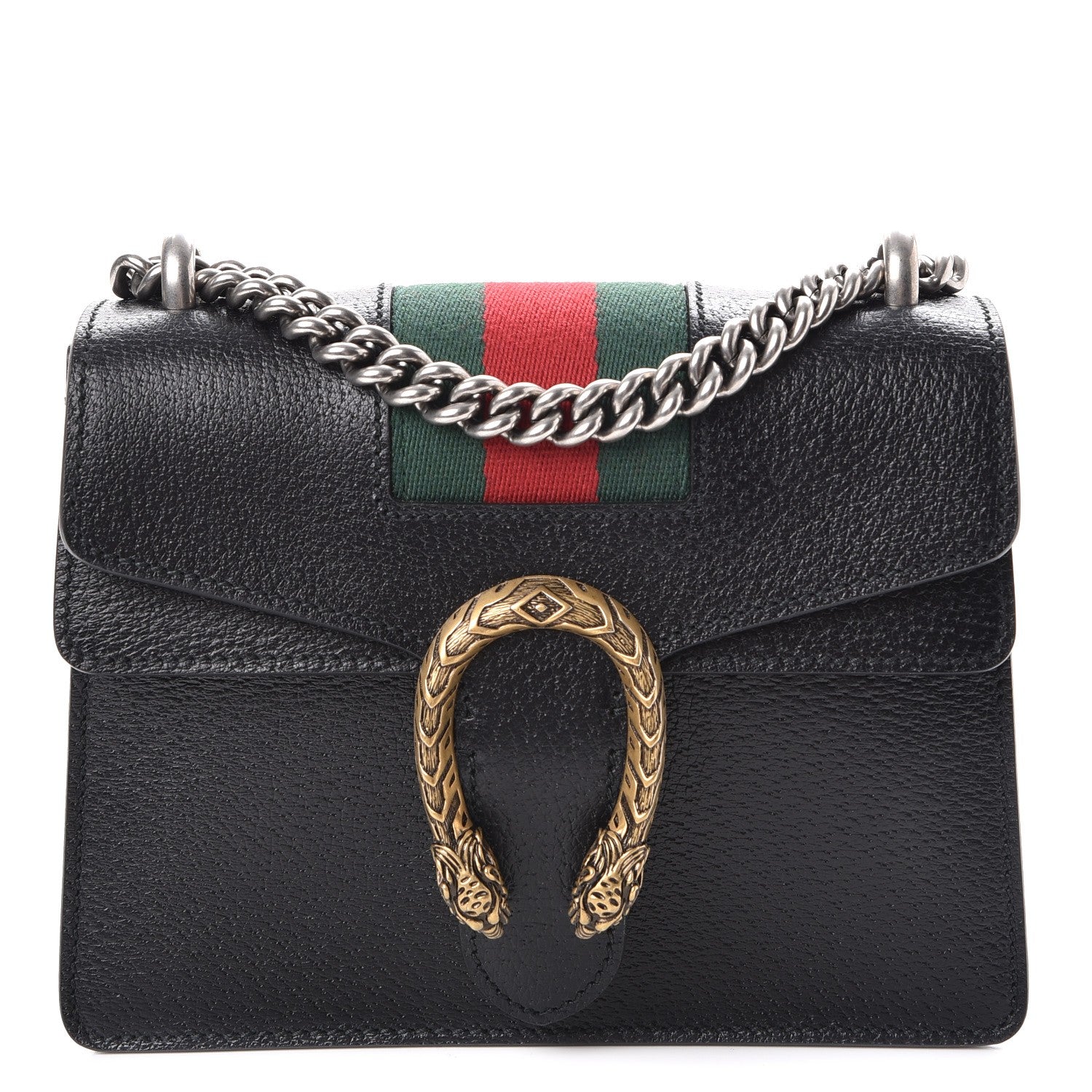 Gucci Calfskin Web Mini Dionysus Shoulder Bag Black 1 of 9