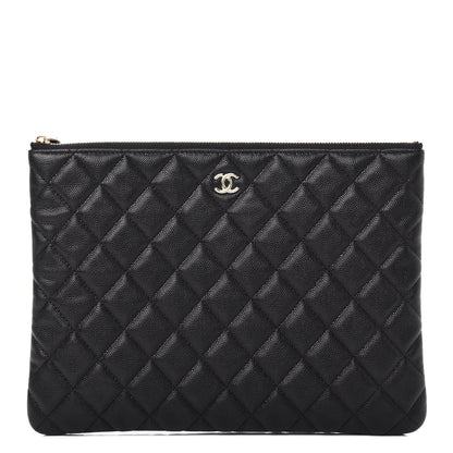 Chanel Caviar Quilted Medium Cosmetic Case Black 1 of 8