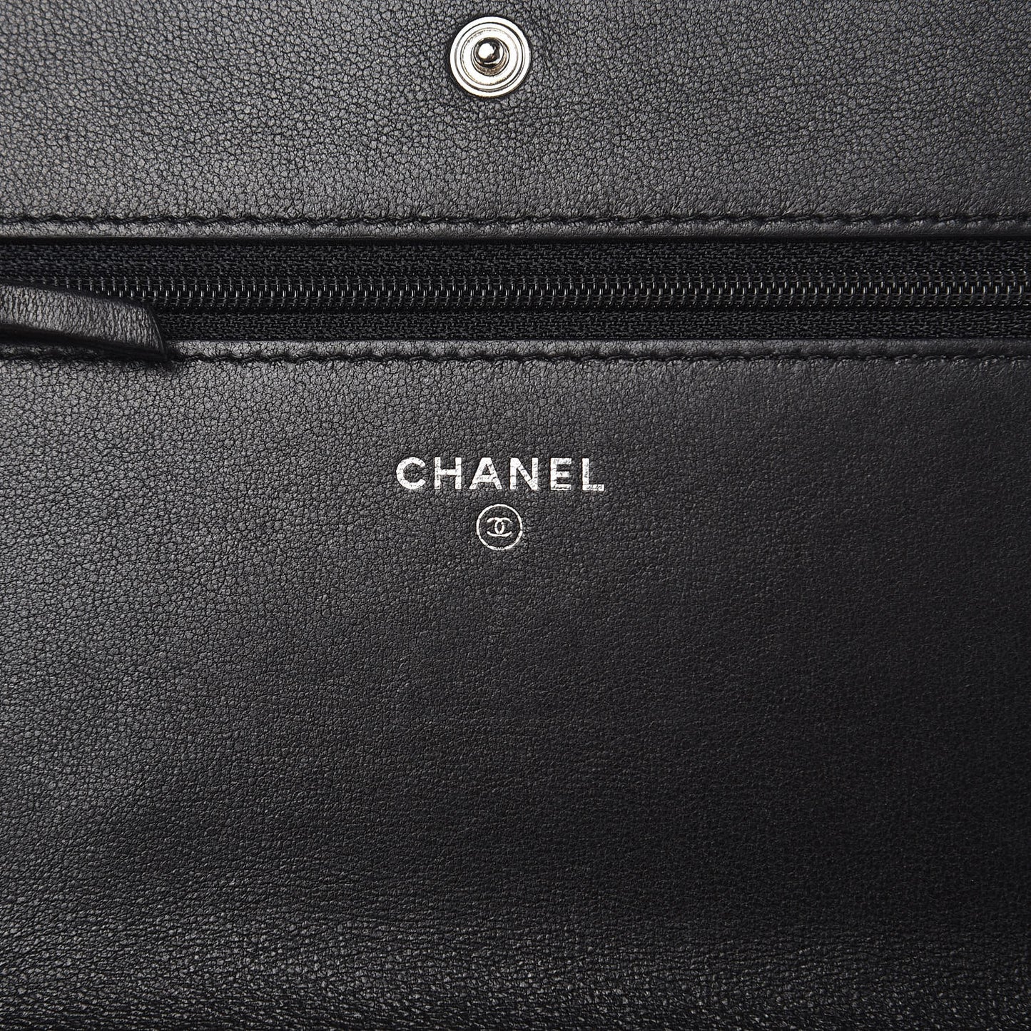 Goatskin Quilted Diamond CC Wallet On Chain WOC Black