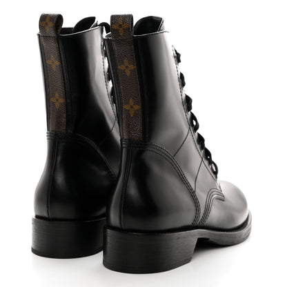 Louis Vuitton Calfskin Monogram Metropolis Flat Ranger Boots 41 Black 4 of 8