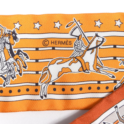 Hermes Silk Pani La Shar Pawnee Twilly Orange Mastic Brun 3 of 4