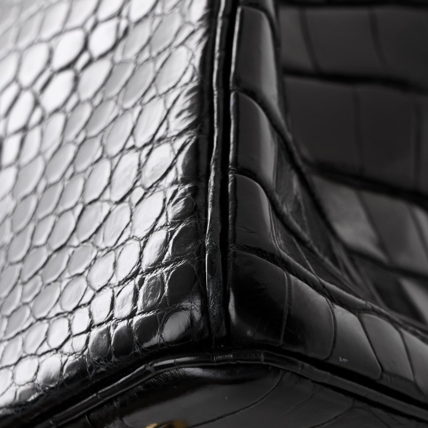 Shiny Porosus Crocodile Birkin 35 Black