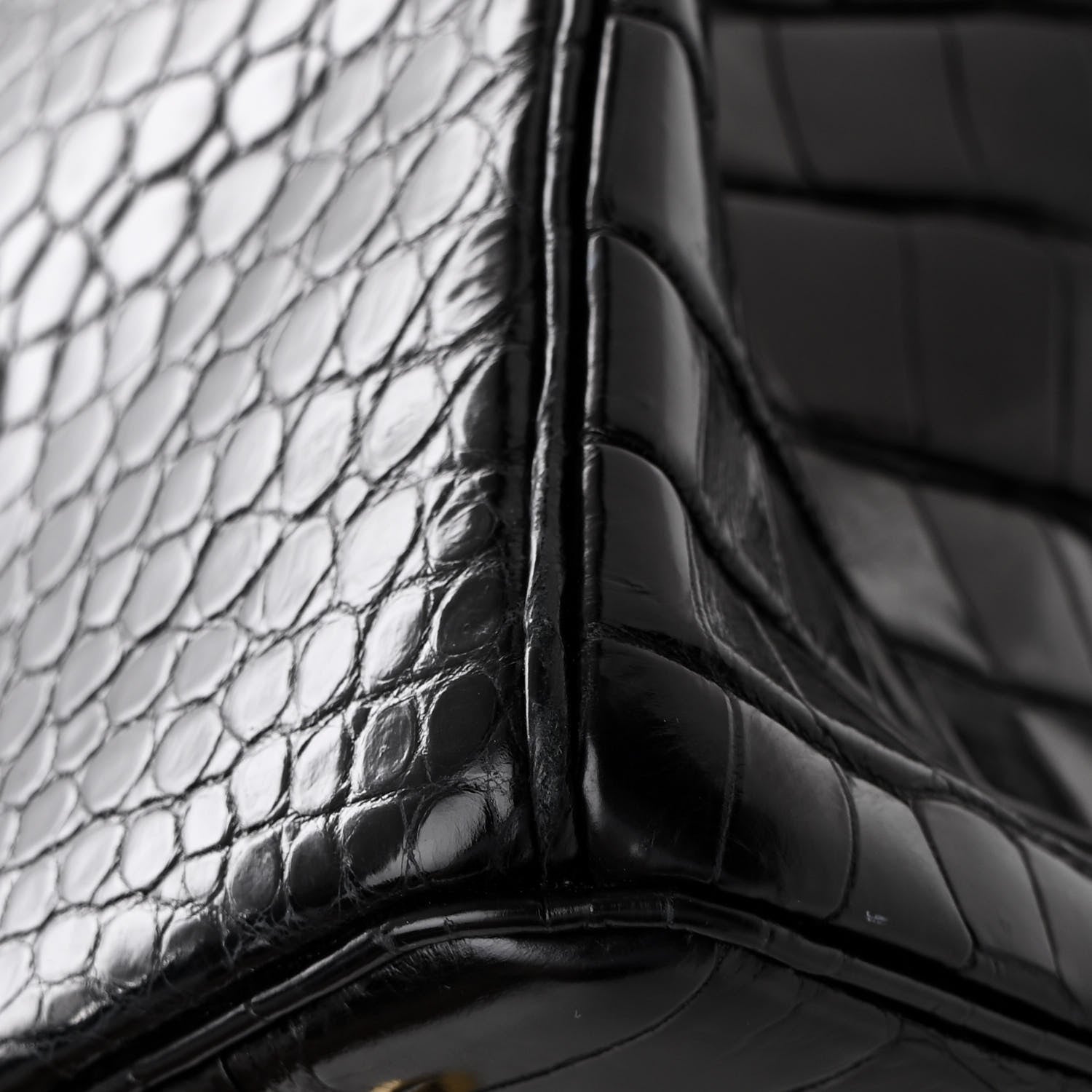 Hermes Shiny Porosus Crocodile Birkin 35 Black 12 of 13
