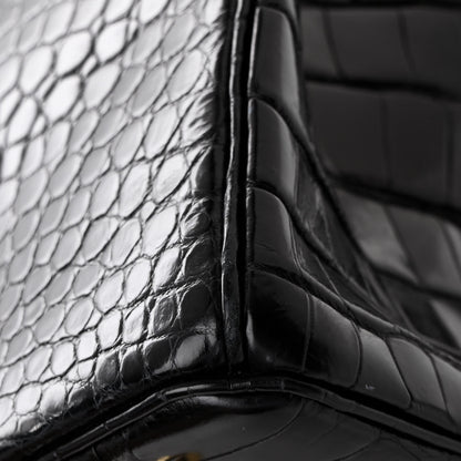Hermes Shiny Porosus Crocodile Birkin 35 Black 12 of 13