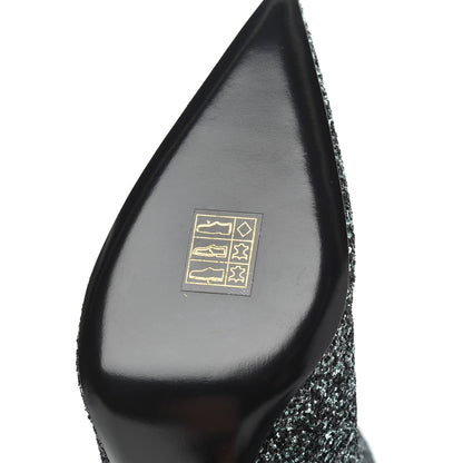 Saint Laurent Glitter Pierre 95 Ankle Boots 36.5 Green 9 of 11