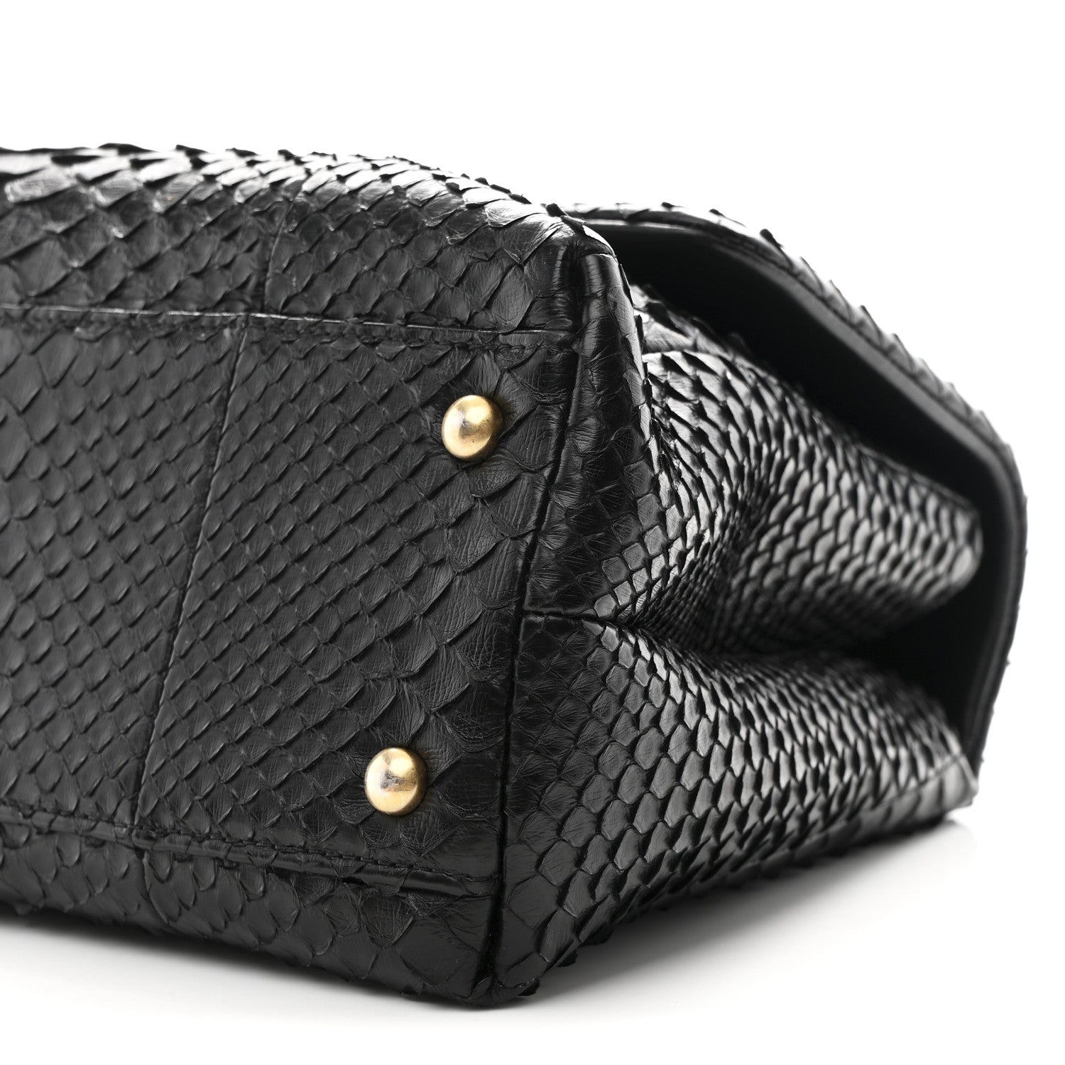 Chanel Snakeskin Small Coco Handle Flap Black 1822443 – FASHIONPHILE