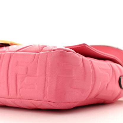 Fendi Nappa FF 1974 Embossed Baguette Rosa Fluo 10 of 14