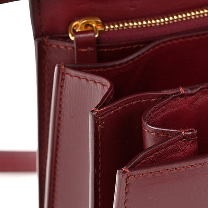 Celine Box Calfskin Medium Classic Box Flap Bag Burgundy 12 of 16