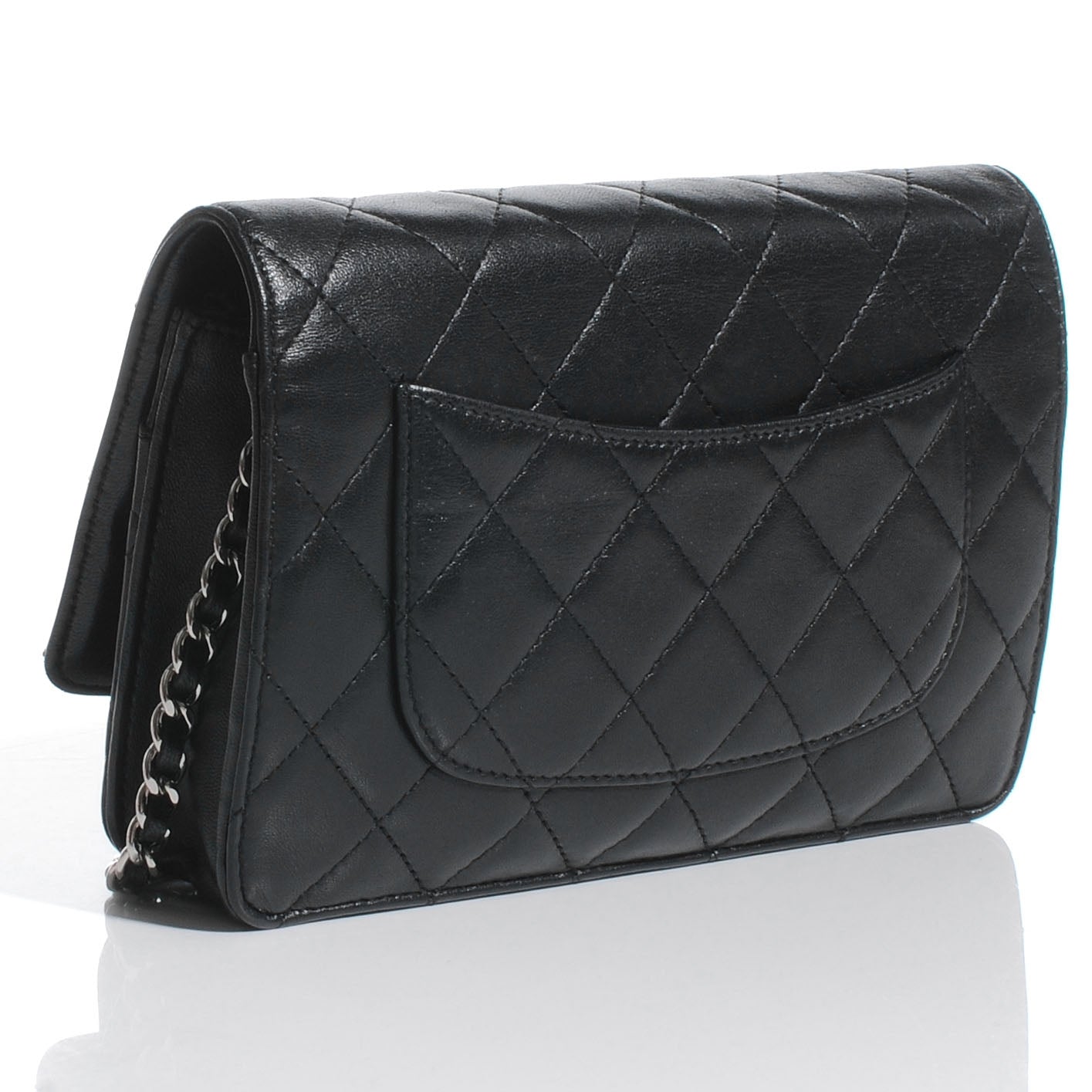 Chanel Lambskin Quilted Wallet On Chain WOC Black 3 of 8