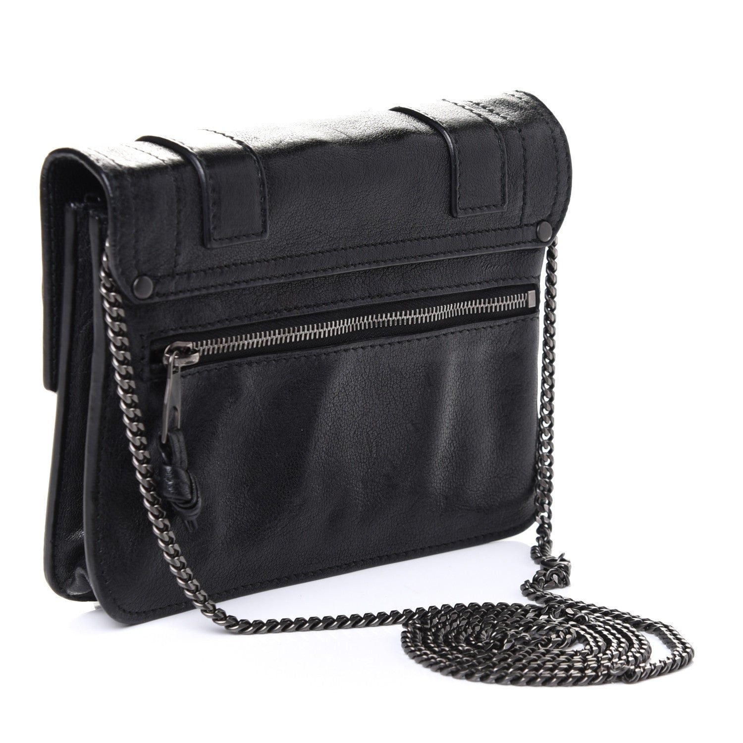 Proenza Schouler Lambskin PS1 Large Chain Wallet Black 4 of 8