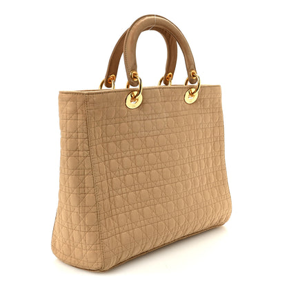 Christian Dior Nylon Cannage Large Lady Dior Tan 3 of 10