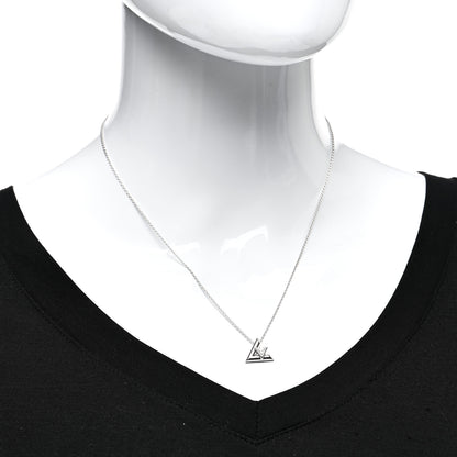 Louis Vuitton 18K White Gold Diamond Small LV Volt One Pendant Necklace 2 of 5