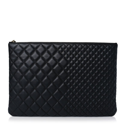 Chanel Lambskin Bi Quilted Large Cosmetic Case Black 1 of 8