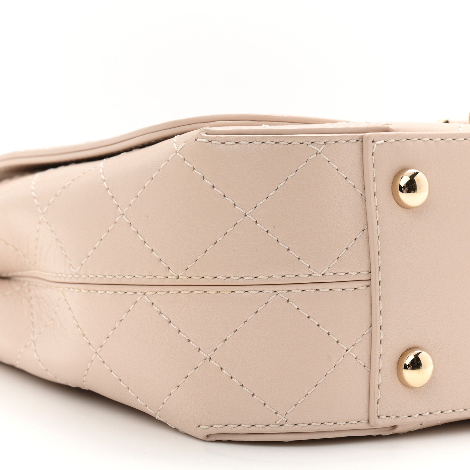 Chanel Calfskin Stitched Medium Covered CC Flap Bag Beige 8 of 10