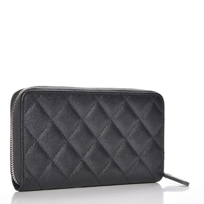 Chanel Metallic Caviar Quilted Medium Maxi CC Zip Around Wallet Black 3 of 9
