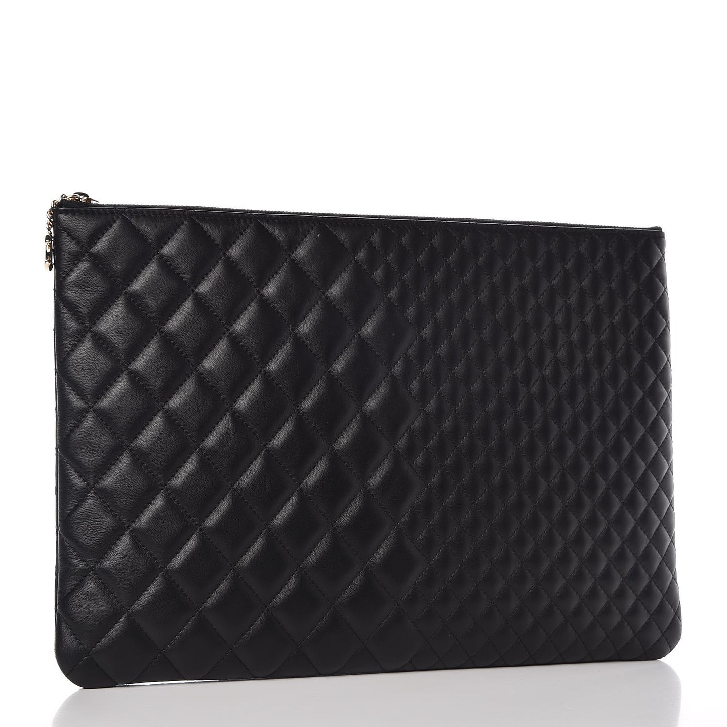 Lambskin Bi Quilted Medium Cosmetic Case Black