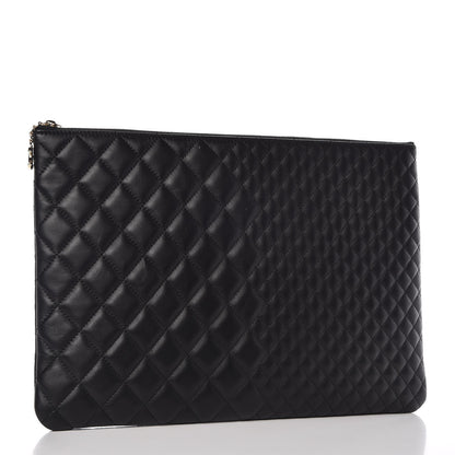 Chanel Lambskin Bi Quilted Medium Cosmetic Case Black 3 of 8