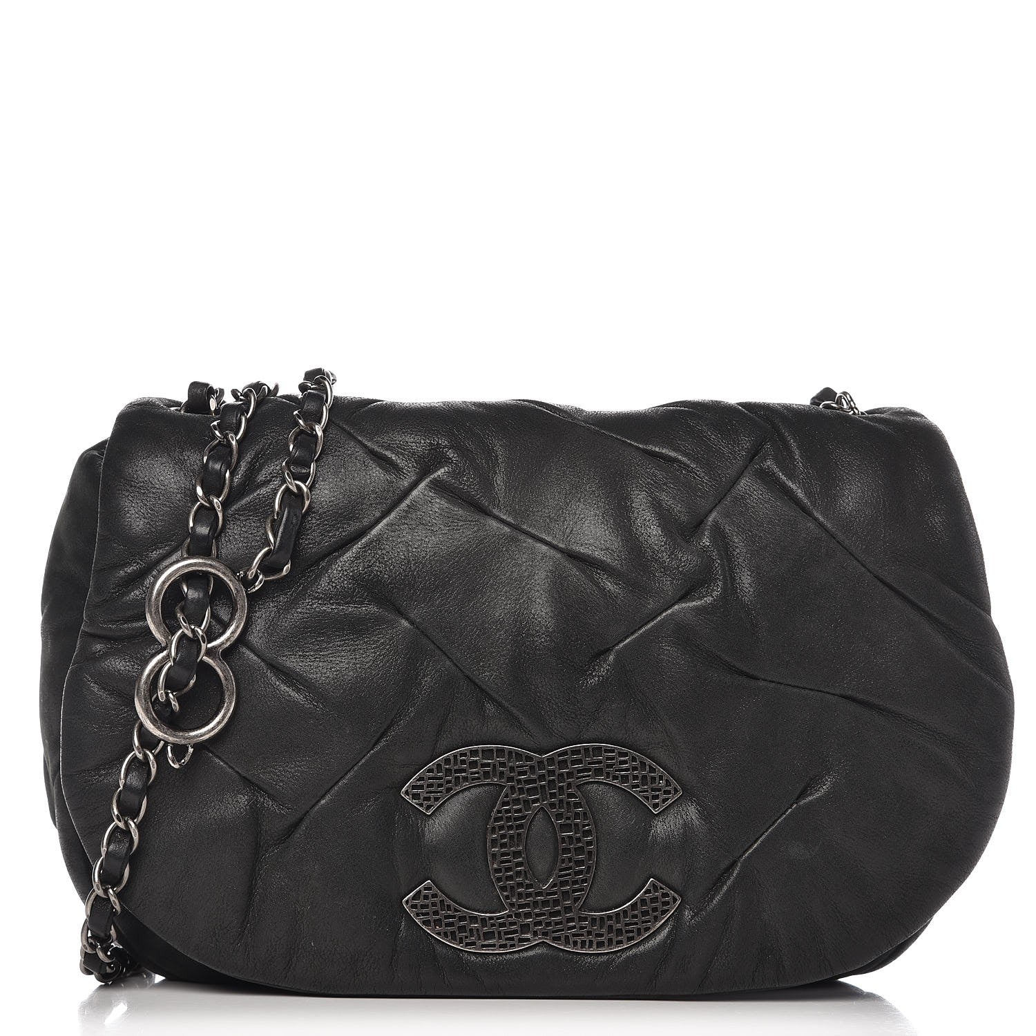 Chanel Iridescent Calfskin Glint Flap Black 1 of 8